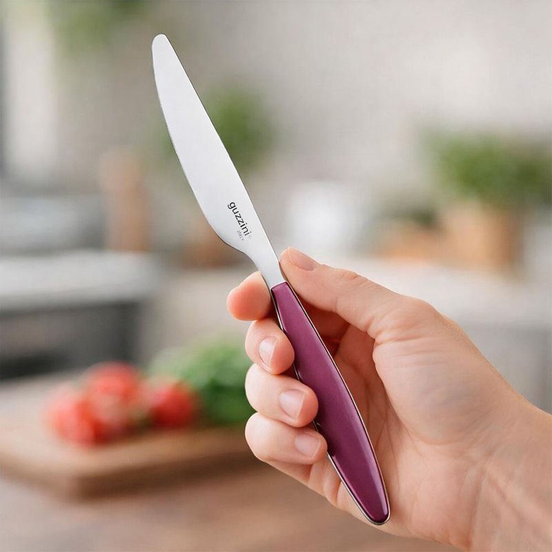 Cuchillo para Mesa Feeling con Mango Color Morado y Acabado en Acero Inoxidable