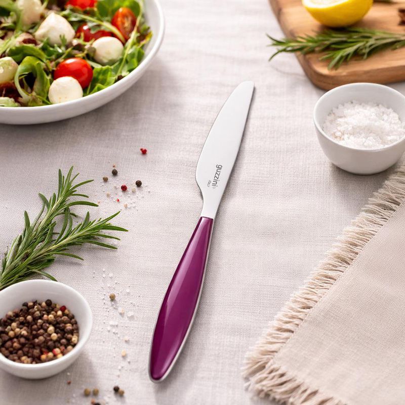 Cuchillo para Mesa Feeling con Mango Color Morado y Acabado en Acero Inoxidable