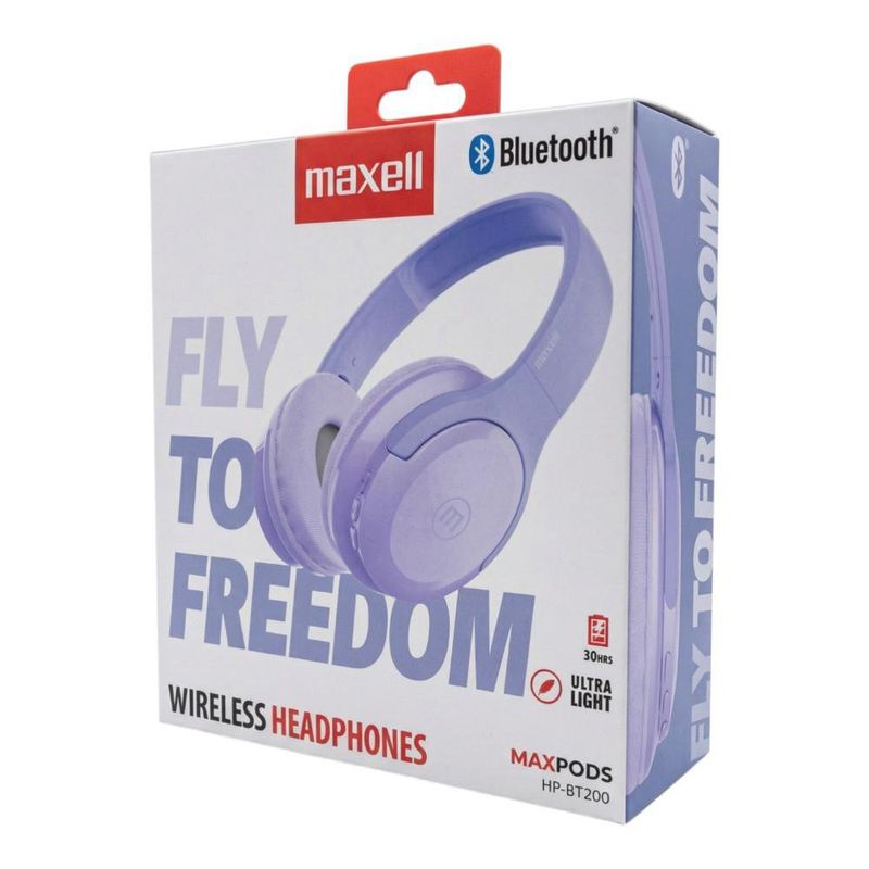 Audífonos de Diadema Inalámbricos Bluetooth MaxPods Últra Livianos Color Lila