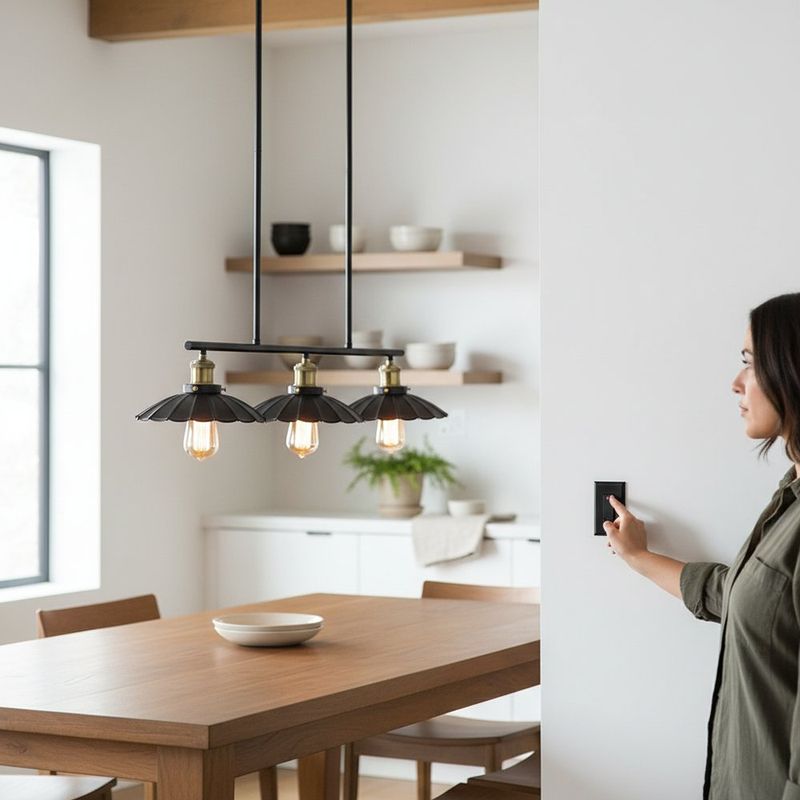 Lámpara Colgante 3 Luces Negra E27 40W