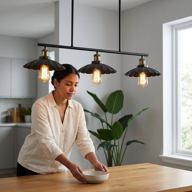 Lámpara Colgante 3 Luces Negra E27 40W