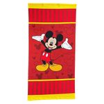 Toalla Infantil Diseño Disney Mickey Mouse de 70 x 140 Cm Color Rojo