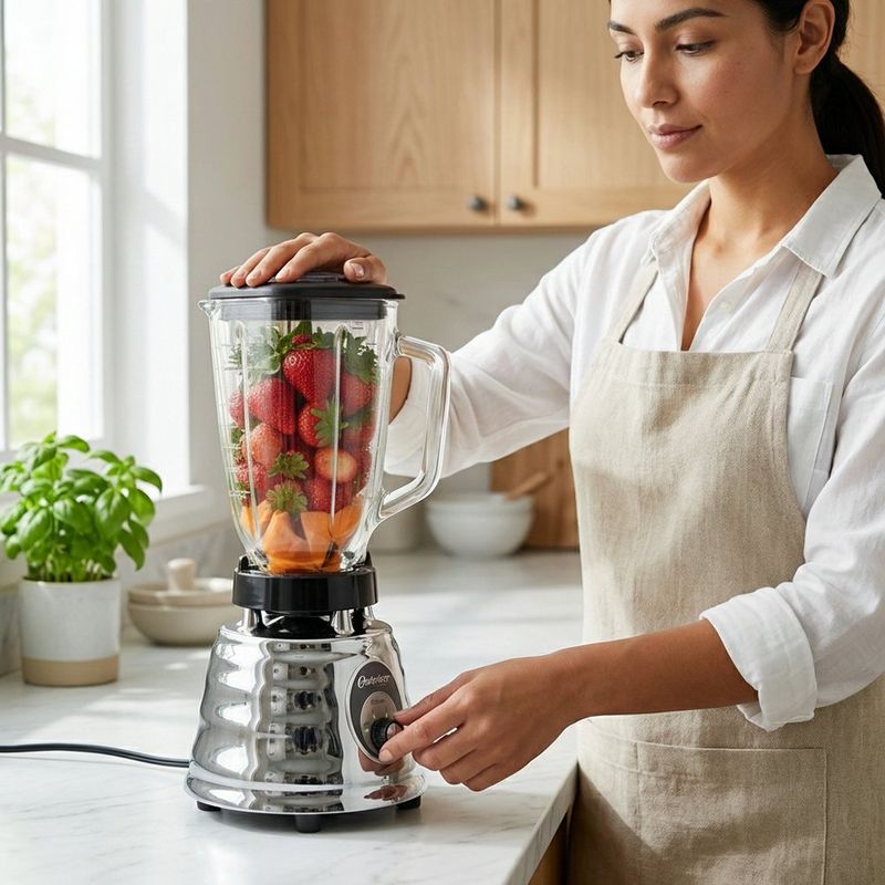 Licuadora Oster 465-15 con Jarra de Vidrio 1.25 l Acabado Cromado