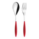 Set de 2 Cubiertos para Servir Feeling Color Rojo en Acero Inoxidable