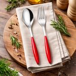 Set de 2 Cubiertos para Servir Feeling Color Rojo en Acero Inoxidable