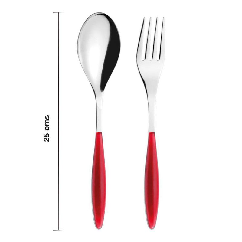 Set de 2 Cubiertos para Servir Feeling Color Rojo en Acero Inoxidable