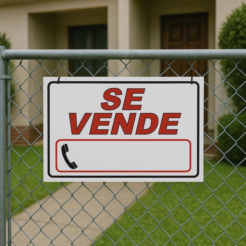 Rótulo “Se Vende” con Espacio para Teléfono y Diseño de Alta Visibilidad 30 x 20 Cm