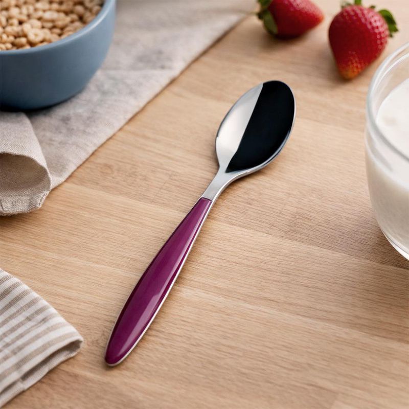 Cuchara para Mesa Feeling con Mango Color Morado y Acabado en Acero Inoxidable