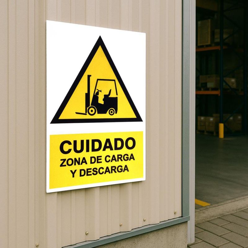 Rótulo de Precaución por Montacarga 20 x 30 Cm