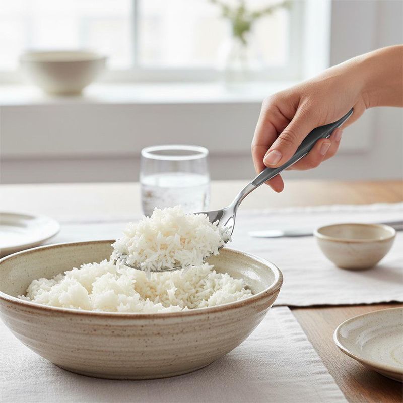 Cuchara para Servir Arroz Feeling Color Gris en Acero Inoxidable