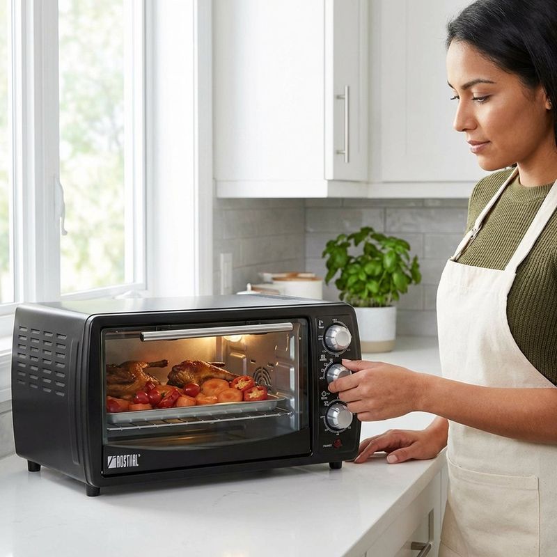 Horno Tostador con Control Manual de 12 L 1200 W Color Negro