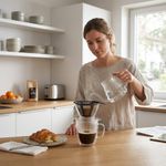 Cafetera Pour Over 12 oz con Filtro de Acero Inoxidable y Taza de Vidrio