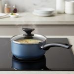 Cacerola Cinsa 16 cm con Tapadera de Vidrio Para Cocinar Color Azul