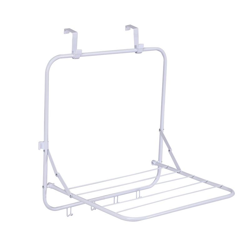 Tendedero de Puerta Metálico Plegable con Soporte Ajustable Color Blanco