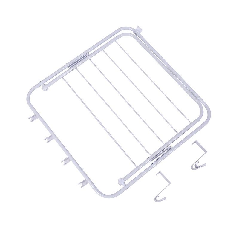Tendedero de Puerta Metálico Plegable con Soporte Ajustable Color Blanco