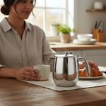 Cafetera Tipo Prensa Francesa Columbia Acero Inoxidable Aislada