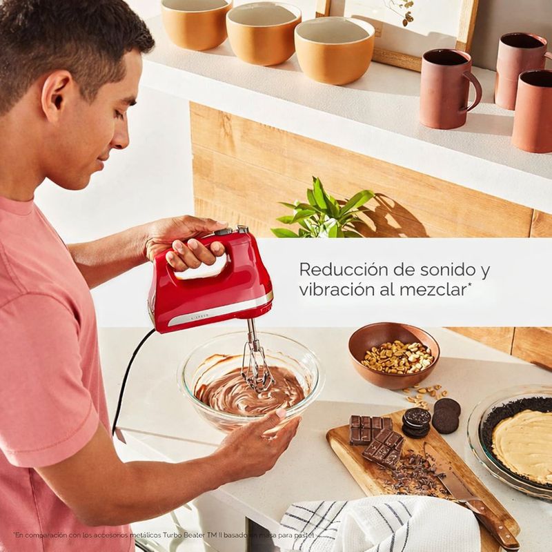 Batidora de Mano KitchenAid 5 Velocidades con Accesorios Color Rojo