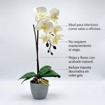 Orquídea Artificial Color Blanco en Maceta de 54 Cm