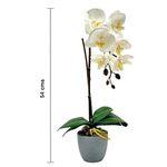 Orquídea Artificial Color Blanco en Maceta de 54 Cm