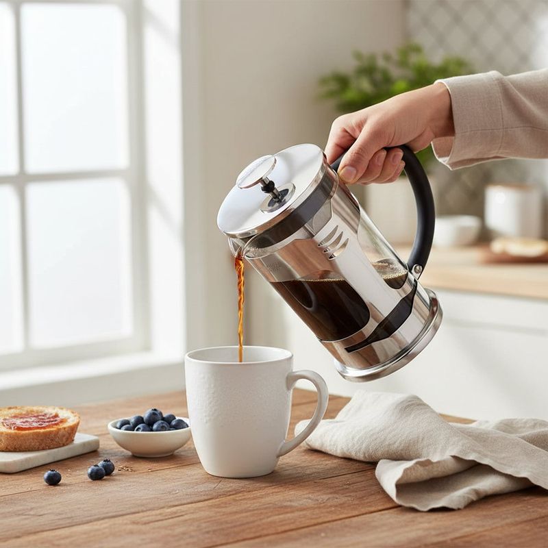 Cafetera Prensa Francesa de Vidrio con Filtro de Acero 1000 ml