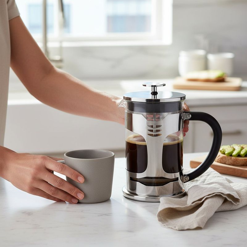 Cafetera Prensa Francesa de Vidrio con Filtro de Acero 1000 ml