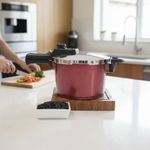 Olla de Presión de 5 L Aluminio con Mármol Antiadherente Color Rojo