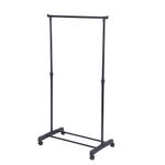 Colgador para Ropa Metálico Ajustable con Ruedas Color Negro