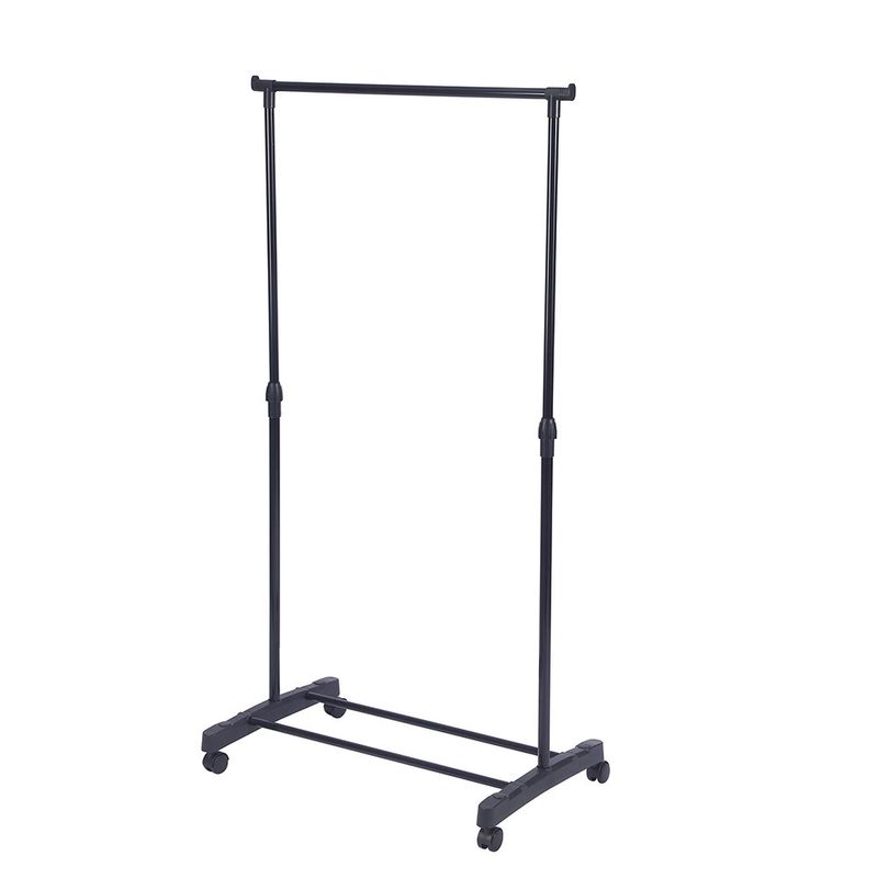 Colgador para Ropa Metálico Ajustable con Ruedas Color Negro