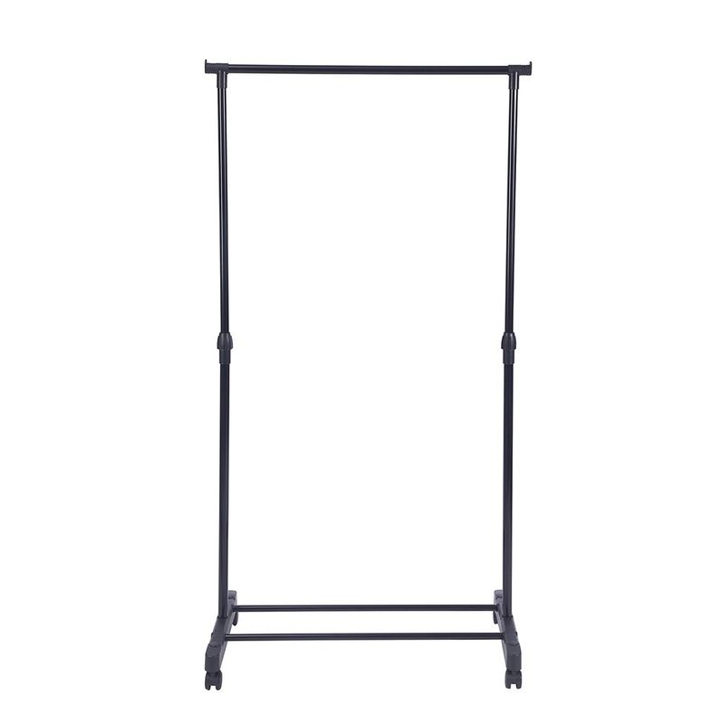 Colgador para Ropa Metálico Ajustable con Ruedas Color Negro