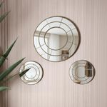 Juego de 3 Espejos Decorativos Circulares Dorados