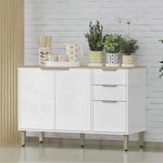 Gabinete de Cocina Base Gloria con 2 Puertas y 3 Gavetas Color Blanco de 120 Cm