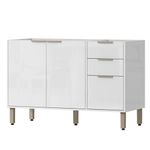 Gabinete de Cocina Base Gloria con 2 Puertas y 3 Gavetas Color Blanco de 120 Cm
