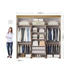 Armario Ita de 6 Puertas Color Crema con Acabado Madera 47 x 230 x 223 Cm