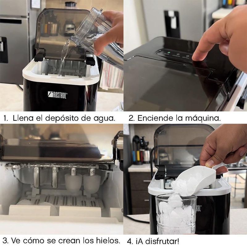 Máquina para Hacer Hielo 1.1 Litros Color Negro