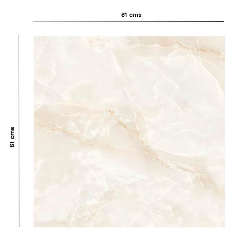 Piso Cerámico Alabastro Acabado Brillante Color Beige de 61 x 61 cm en Caja de 2.65 m²