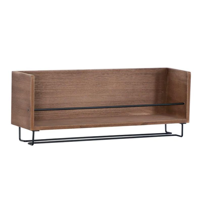 Repisa Porta Vinos y Copas Madera Oscura