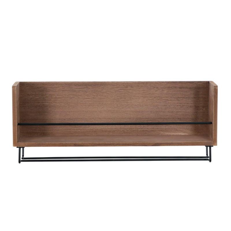 Repisa Porta Vinos y Copas Madera Oscura