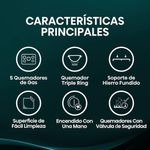 Cooktop a Gas Hisense HGH751SS01 30 plg 5 Quemadores en Acero Inoxidable