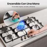 Cooktop a Gas Hisense HGH751SS01 30 plg 5 Quemadores en Acero Inoxidable