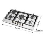 Cooktop a Gas Hisense HGH751SS01 30 plg 5 Quemadores en Acero Inoxidable