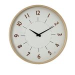 Reloj de Pared Moderno Elegante con Marco Madera y Fondo Blanco de 50 Cm
