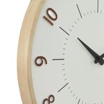 Reloj de Pared Moderno Elegante con Marco Madera y Fondo Blanco de 50 Cm