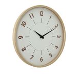 Reloj de Pared Moderno Elegante con Marco Madera y Fondo Blanco de 50 Cm
