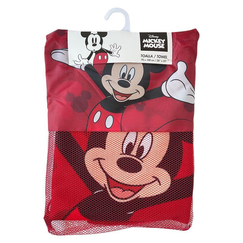 Toalla Infantil Diseño Disney Mickey Mouse de 70 x 140 Cm Color Rojo