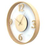 Reloj de Pared con Esfera de Cuartos Marco Madera de 40 Cm