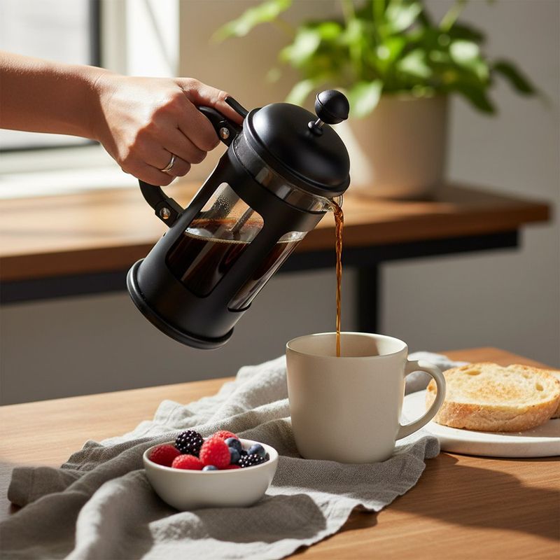 Cafetera Prensa Francesa Chambord para 3 Tazas de Acero Inoxidable Color Negro