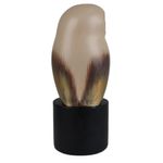 Figura Decorativa de Búho Color Café sobre Tronco 25 Cm