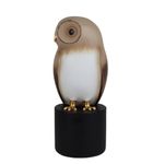 Figura Decorativa de Búho Color Café sobre Tronco 25 Cm