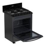 Estufa de Gas al Piso 30 plg con 6 Quemadores para Cocina Color Negro