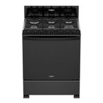 Estufa de Gas al Piso 30 plg con 6 Quemadores para Cocina Color Negro